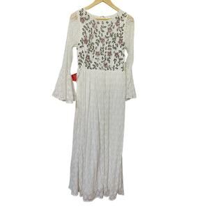 Mod Cloth Frock & Frill Floral Beaded Lace Maxi Dress Size US 6 White Bridal NWT